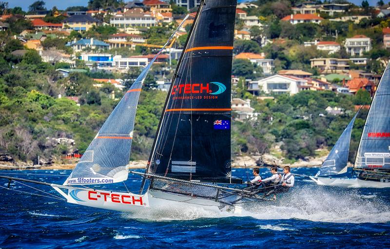 Race 3, JJ Giltinan 18ft Skiff Championship, Sydney, March 6, 2018 photo copyright Michael Chittenden taken at Australian 18 Footers League and featuring the 18ft Skiff class