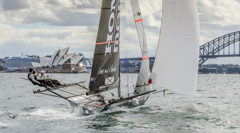 JJ Giltinan 18ft Skiff Championship, March 8, 2018 Sydney Harbour photo copyright Michael Chittenden taken at Australian 18 Footers League and featuring the 18ft Skiff class