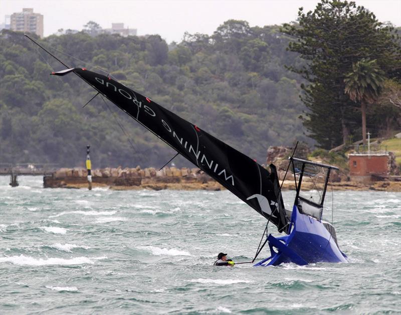 Interesting angle - 18ft Skiff NSW Championship Race 2 - photo © Frank Quealey