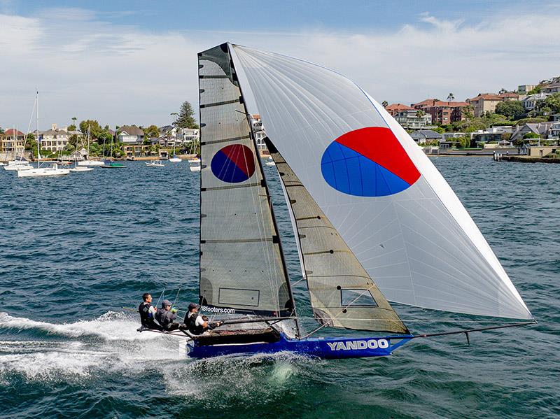 An excellent win for series leader Yandoo on Sydney Harbour - 18ft Skiff Australian Championship photo copyright SailMedia taken at Australian 18 Footers League and featuring the 18ft Skiff class