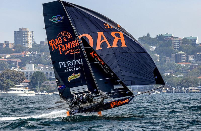 Another consistent performance by Rag and Famish Hotel has the team in second place overall - 18ft Skiff Australian Championship photo copyright SailMedia taken at Australian 18 Footers League and featuring the 18ft Skiff class