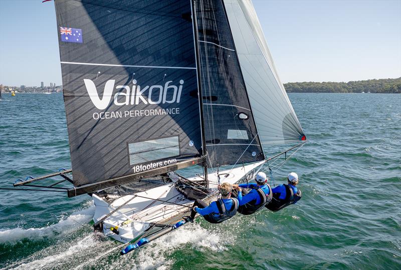 18ft Skiff 2024 JJ Giltinan Championship Races 3 & 4: Vaikobi finished third in Race 3 before a broken boom forced her out of the later race photo copyright SailMedia taken at Australian 18 Footers League and featuring the 18ft Skiff class