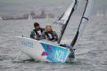 Tim Dempsey (helm) and Jan Apel in the SKUD18 class at London 2012 by David Staley / IFDS