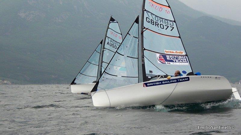 Garda Trentino Olympic Week photo copyright Emilio Santinelli taken at Fraglia Vela Malcesine and featuring the SKUD 18 class