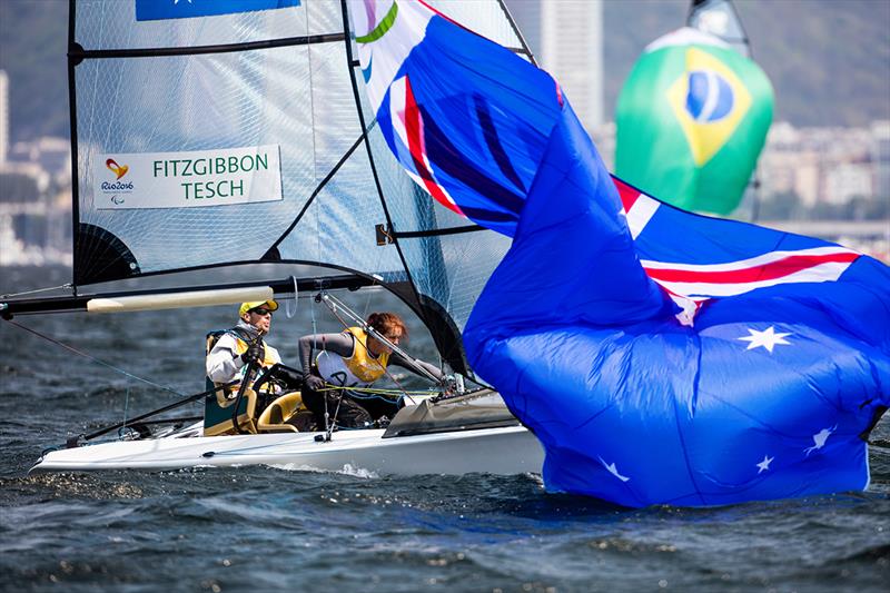 Gold for Daniel Fitzgibbon and Liesl Tesch (AUS) at the Rio 2016 Paralympic Sailing Competition photo copyright Richard Langdon / Ocean Images taken at  and featuring the SKUD 18 class
