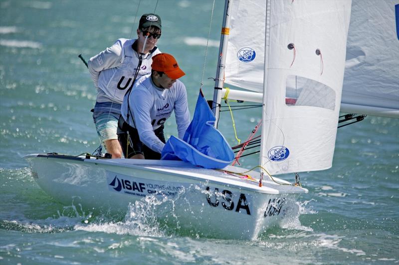 United States Boys 420 team on day 5 of the Youth Worlds in Langkawi photo copyright Christophe Launay taken at  and featuring the SL16 class