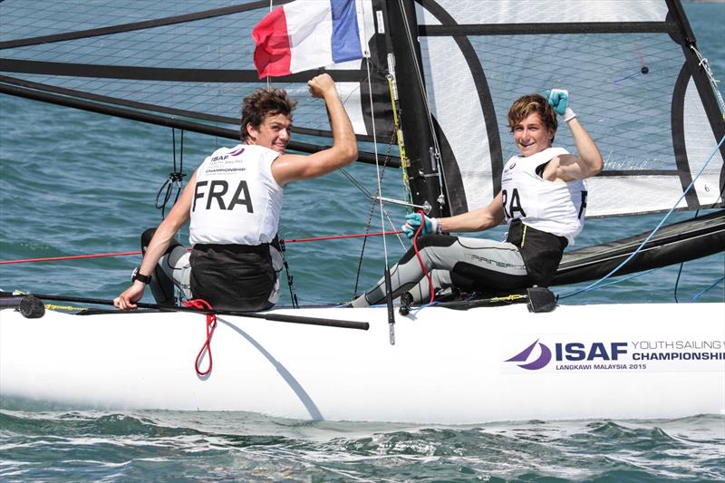 Louis Flament and Charles Dorange (FRA) at the Youth Worlds in Langkawi photo copyright Christophe Launay taken at  and featuring the SL16 class