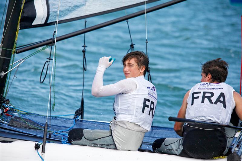 Louis Flament & Charles Dorange at the 2015 Youth Worlds photo copyright Christophe Launay / www.sealaunay.com taken at Royal Langkawi Yacht Club and featuring the SL16 class