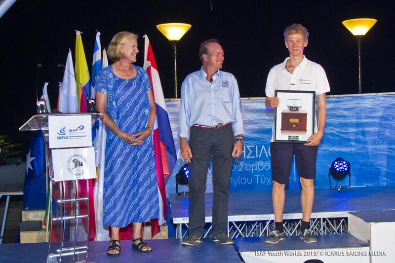 Nik Willem wins the Bengt Julin Trophy at the Sail First ISAF Youth Worlds photo copyright Icarus / ISAF Youth Worlds taken at  and featuring the SL16 class