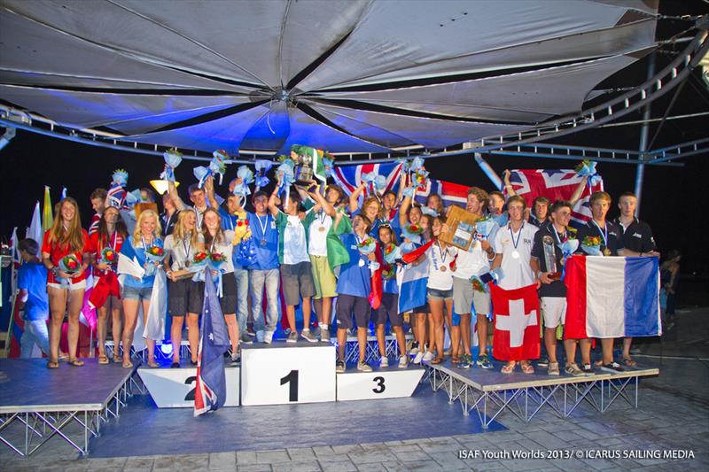All medallists at the Sail First ISAF Youth Worlds photo copyright Icarus / ISAF Youth Worlds taken at  and featuring the SL16 class