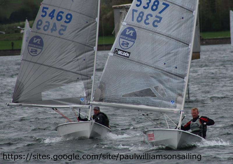 Charlie Cumbley (2nd) and Tom Gillard (3rd) in the Solo Spring Championships at Oxford photo copyright Paul Williamson taken at Oxford Sailing Club and featuring the Solo class
