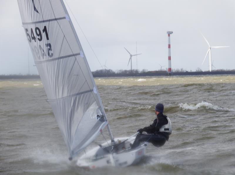 Mike Sims, looking to take the title at the Noble Marine Winter Championship photo copyright Will Loy taken at Draycote Water Sailing Club and featuring the Solo class