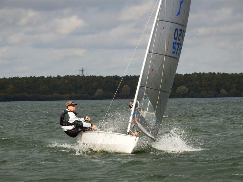 Dave Mitchell powering upwind during the Solo End of Season Championship at Grafham photo copyright Will Loy taken at Grafham Water Sailing Club and featuring the Solo class