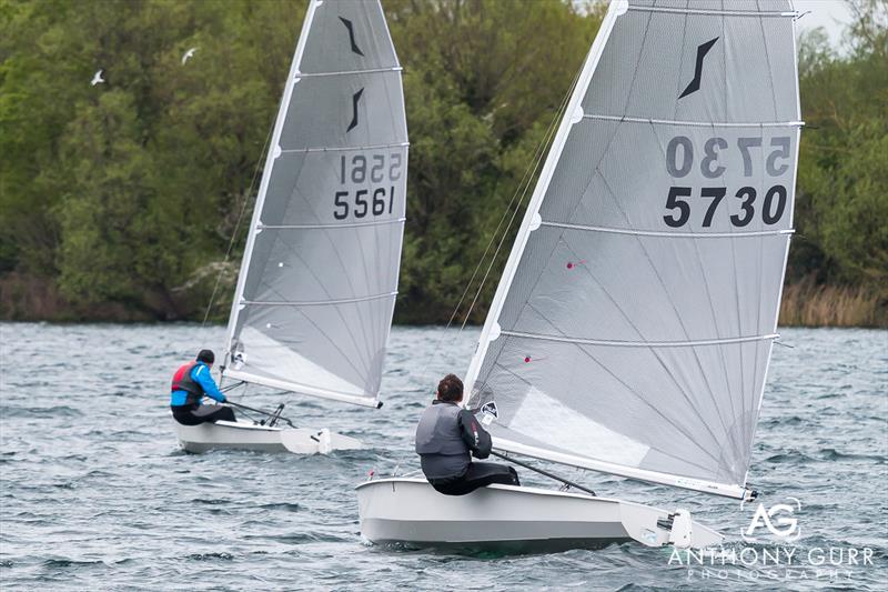Vince Horey (5730) and Tim Lewis (5561) during the Littleton Solo Open photo copyright Anthony Gurr taken at Littleton Sailing Club and featuring the Solo class