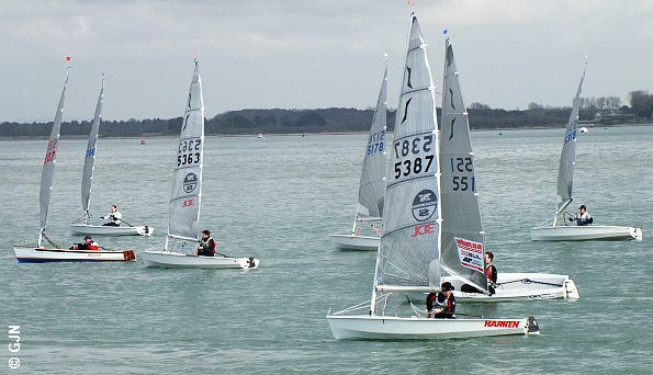 Light winds for the inaugral Hayling Island SC Perisher Pursuit race photo copyright Gerald New / www.sailweb.co.uk taken at Hayling Island Sailing Club and featuring the Solo class
