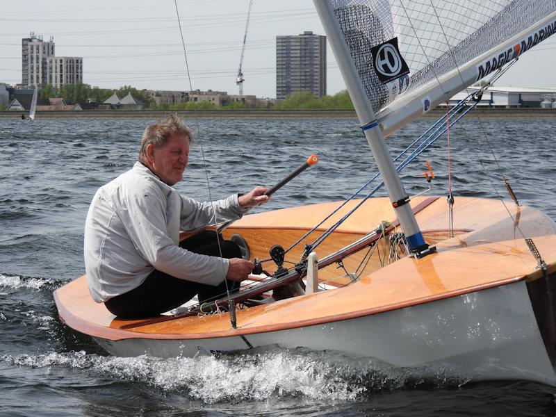Mike Barnes racing his 37 year old Beckett build - North Sails Solo Spring Championship at King George photo copyright Will Loy taken at King George Sailing Club and featuring the Solo class