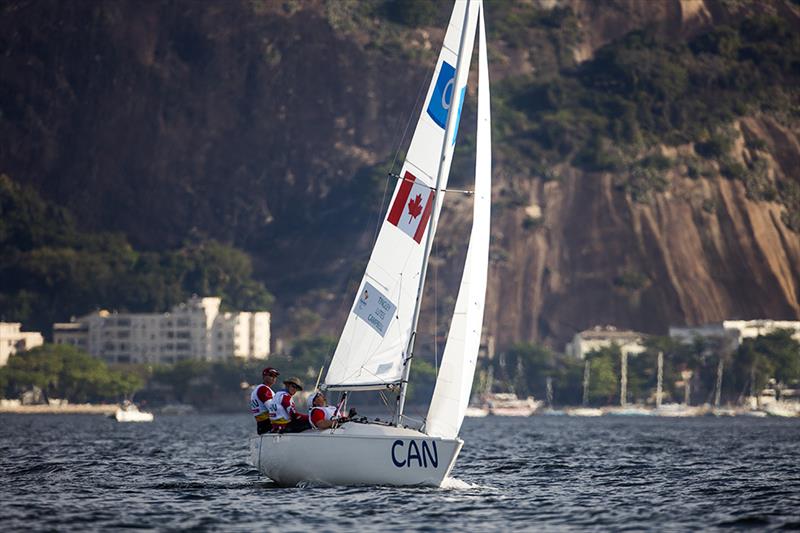 Canadian Sonar on day 2 of the Rio 2016 Paralympic Sailing Competition photo copyright Richard Langdon / Ocean Images taken at  and featuring the Sonar class