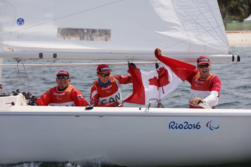 Bronze for the Canadian Sonar team at the Rio 2016 Paralympic Sailing Competition photo copyright Richard Langdon / Ocean Images taken at  and featuring the Sonar class