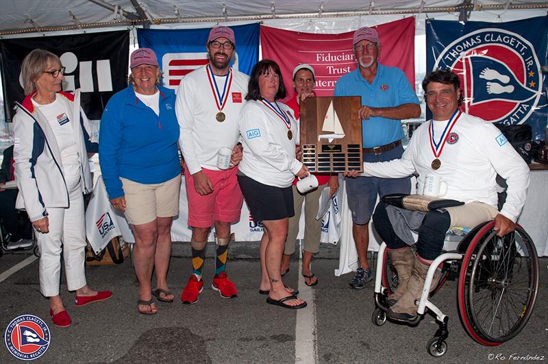 Rick Doerr, Dawn Hart and Charles McClure winners of the Gene Hinkel Trophy and the Sonar class at The Clagett photo copyright Ro Fernandez taken at  and featuring the Sonar class
