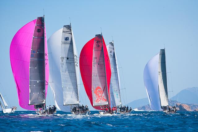 The Soto 40 fleet downwind at the Audi Settimana delle Bocche photo copyright Gianfranco Forza / YCCS taken at Yacht Club Costa Smeralda and featuring the Soto 40 class