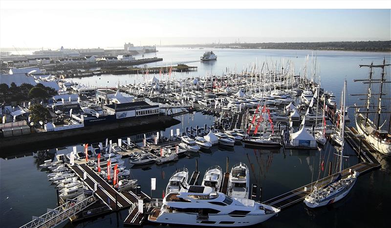 Aerial shot of the Southampton Boat Show photo copyright Southampton Boat Show taken at  and featuring the  class