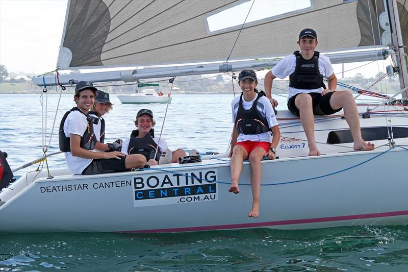 The young boatingcentral crew skipper Tom (far left) on day 1 of the Festival of Sails photo copyright Teri Dodds taken at Royal Geelong Yacht Club and featuring the Sportsboats class