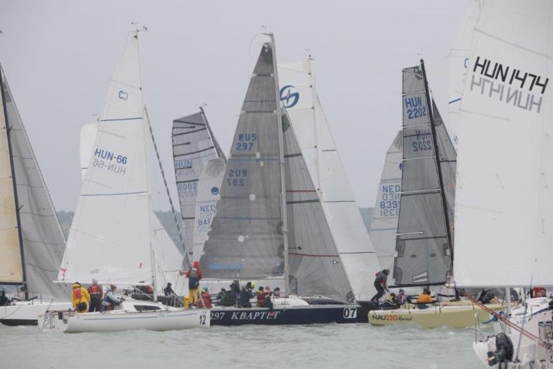 A chaotic start after a late right shift at the start on day 1 of the ORC Sportboat European Championship photo copyright Laszlo Szekeres taken at Balatonfüredi Yacht Club and featuring the Sportsboats class
