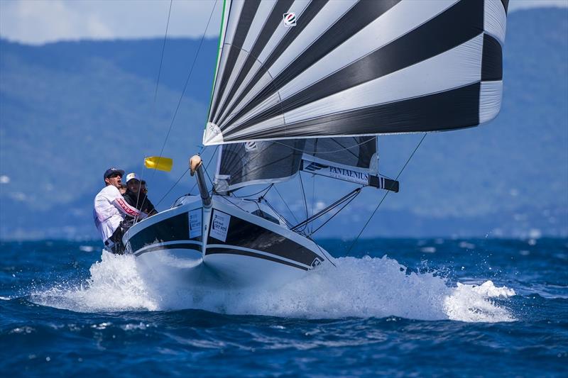Shorty was looking good until she lost her mast on day 2 of Airlie Beach Race Week photo copyright Andrea Francolini taken at Whitsunday Sailing Club and featuring the Sportsboats class