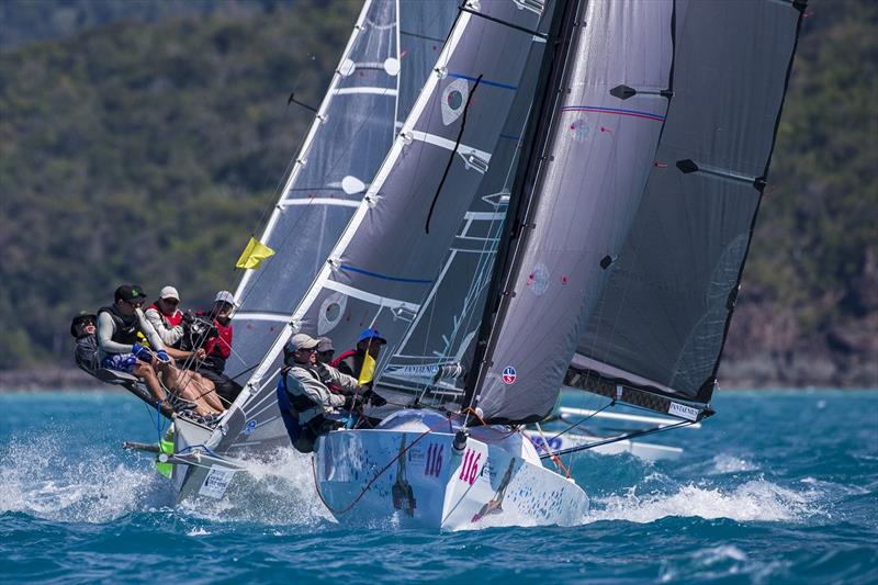 The boom hit a crew member on Depthcharge Ethel at Airlie Beach Race Week photo copyright Andrea Francolini taken at Whitsunday Sailing Club and featuring the Sportsboats class