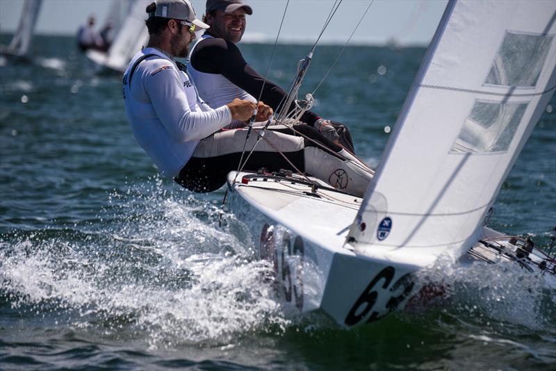 Today's winners Jack Jennings and Brian Sharp on day 2 at 2014 Bacardi Miami Sailing Week photo copyright Cory Silken / BMSW taken at Biscayne Bay Yacht Club and featuring the Star class