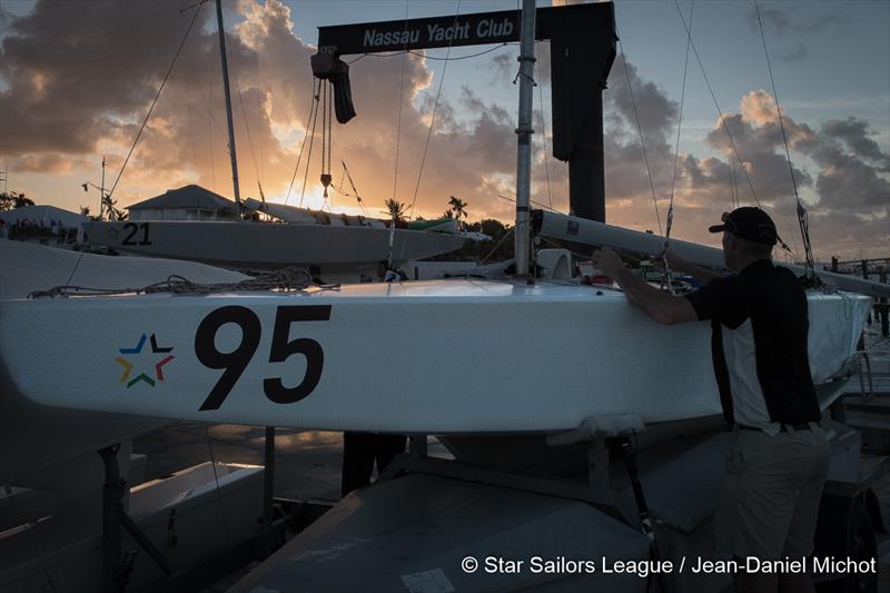 Final preparations for the Star Sailors League Finals in Nassau photo copyright Star Sailors League / Jean-Daniel Michot taken at Nassau Yacht Club and featuring the Star class