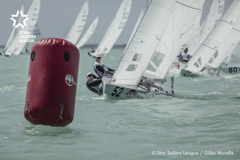 A breezy day 2 for the Stars at the Bacardi Cup 2017 in Miami photo copyright Gilles Morelle / Star Sailors League taken at Coral Reef Yacht Club and featuring the Star class