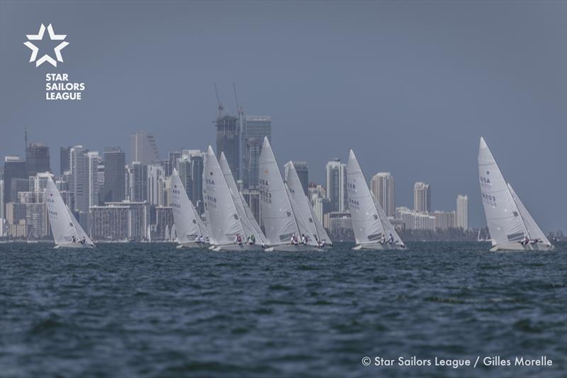 Light winds on day 4 for the Stars at the Bacardi Cup 2017 in Miami - photo © Gilles Morelle / Star Sailors League