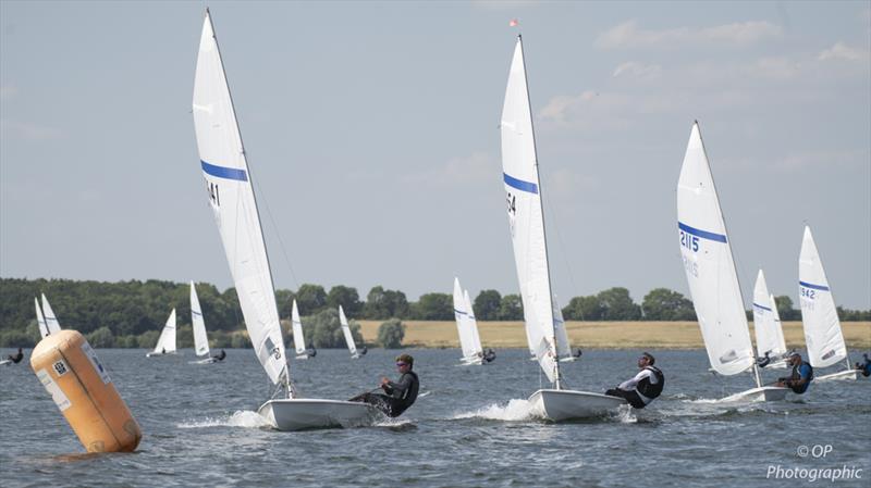Arran Holman chased by Richard Brameld and Jon Aldhous on day 1 of the Noble Marine Streaker Nationals at Grafham Water SC - photo © Paul Sanwell / OPP