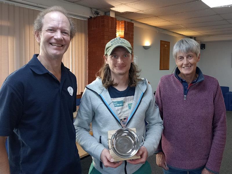 Streaker Midland Series 2023 winners (L-R) Neil Firth, James Dawes, Veronica Falat photo copyright Sue Firth taken at Bartley Sailing Club and featuring the Streaker class