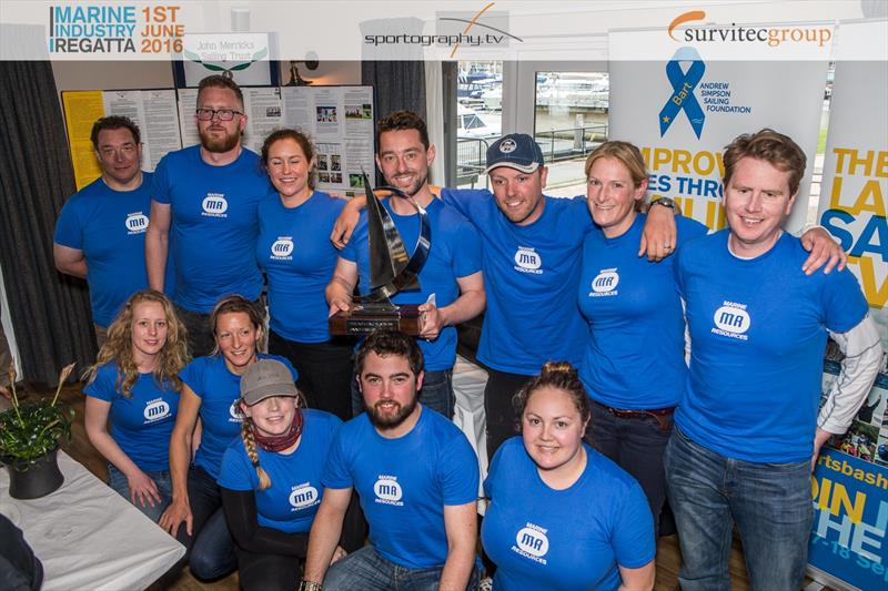 The Marine Resources team win the Survitec Marine Industry Regatta 2016 photo copyright Alex Irwin / www.sportography.tv taken at Portsmouth Harbour Yacht Club and featuring the Sunsail F40 class
