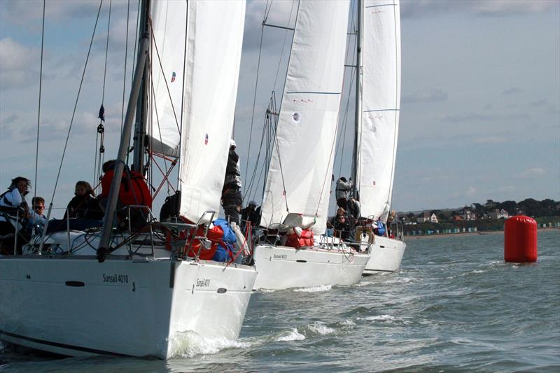 Racing on day 2 of the BUCS Student Yachting Championships 2017 photo copyright Holly Overton taken at Port Solent Yacht Club and featuring the Sunsail F40 class
