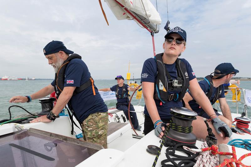 The Supporting Wounded Veterans team during the 2018 Round the Island Race photo copyright Ian Roman / www.ianroman.com taken at  and featuring the Sunsail F40 class