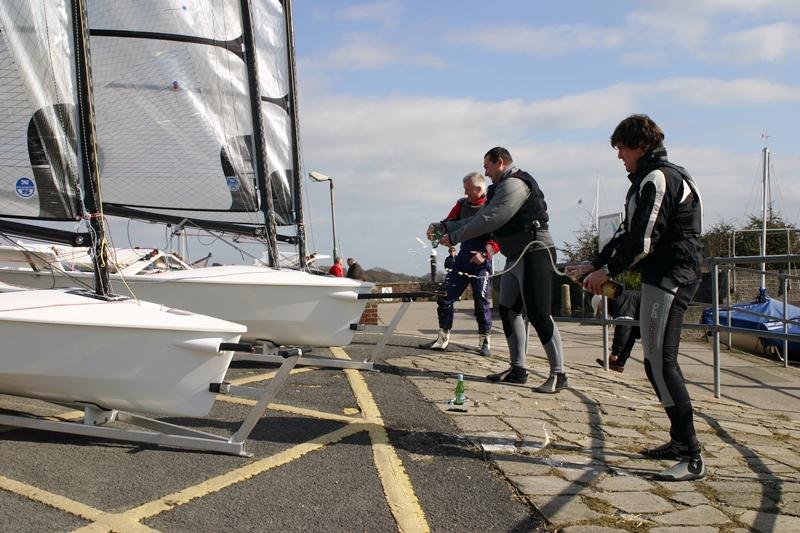 Three brand new Devoti D-Ones arrive at Lymington photo copyright Suntouched Sailboats taken at Lymington Town Sailing Club and featuring the  class