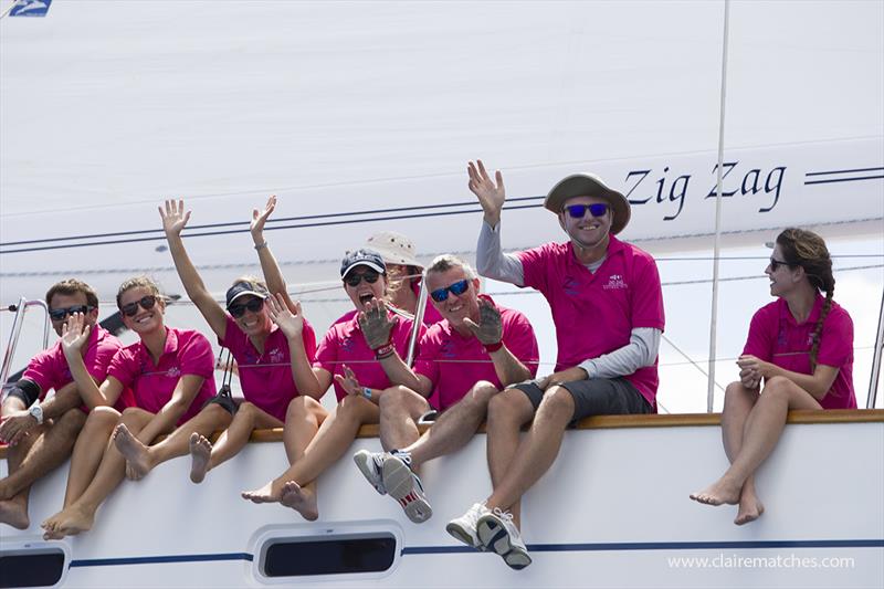 The crew of Oyster 82 Zig Zag - Superyacht Challenge Antigua 2018 photo copyright Claire Matches / www.clairematches.com taken at  and featuring the Superyacht class