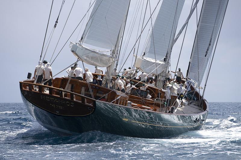 The 218ft (66m) Dykstra/Reichel Pugh ketch Hetairos on day 1 of the 2024 Superyacht Challenge Antigua - photo © Claire Matches