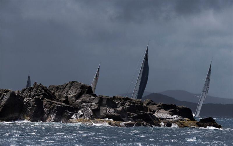 Rain squall during day 2 of the Rolex Swan Cup Caribbean 2015 photo copyright Rolex / Carlo Borlenghi taken at Yacht Club Costa Smeralda and featuring the Swan class