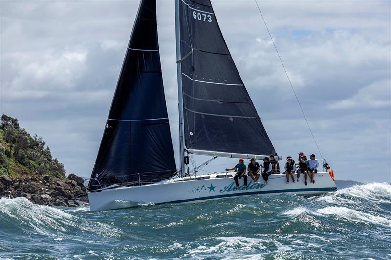 Avalon handling the harsh conditions at the Pittwater Regatta photo copyright Andrea Francolini taken at Middle Harbour Yacht Club and featuring the Sydney 38 class