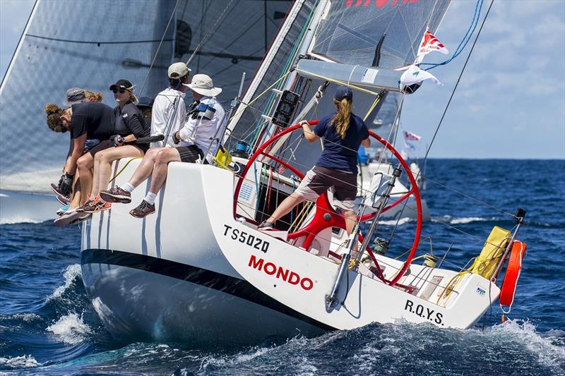 Lisa Callaghan at the helm of Mondo in a class Australian Championship photo copyright Andrea Francolini taken at Middle Harbour Yacht Club and featuring the Sydney 38 class