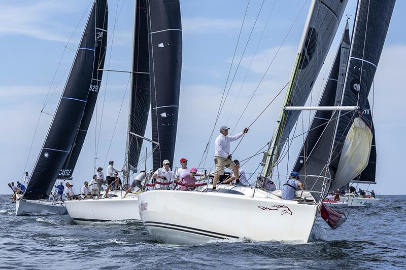 A tight mark rounding says it all - Sydney 38 One-Design NSW Championship photo copyright Andrea Francolini taken at Middle Harbour Yacht Club and featuring the Sydney 38 class