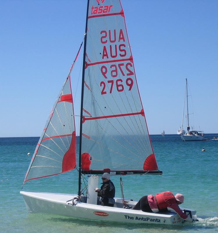 Ready for launch at the 2015 Tasar Worlds photo copyright Greg Jennings taken at Geographe Bay Yacht Club and featuring the Tasar class