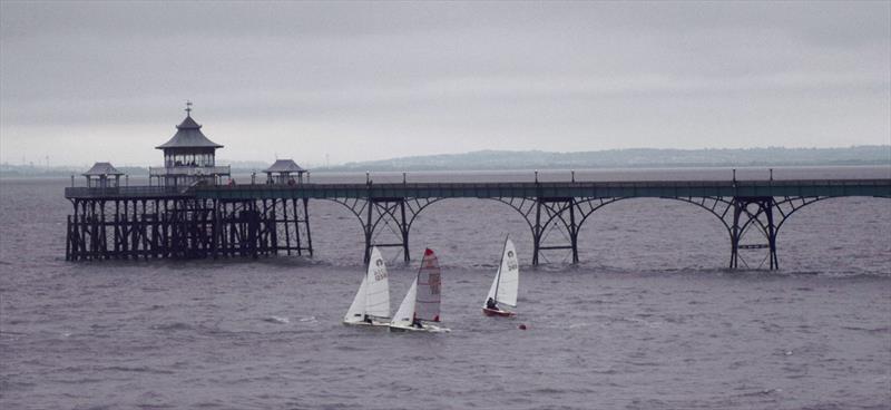 Tasars make a quick start around the first buoy in Clevedon Sailing Club's annual Town Plate pursuit race photo copyright S. Hotchkiss taken at Clevedon Sailing Club and featuring the Tasar class