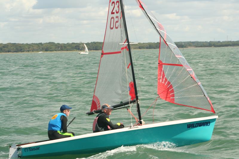 Euan and Paul during Lymington Town SC Sunday Late Points 1 photo copyright Phil Thorne taken at Lymington Town Sailing Club and featuring the Tasar class