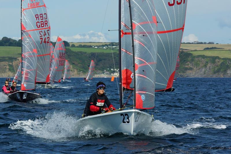 Racing during the Tasar Nationals at Porthpean photo copyright Chris Bilkey taken at Porthpean Sailing Club and featuring the Tasar class