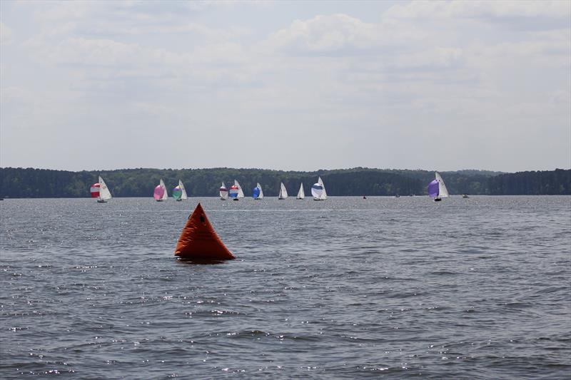 Thistle racing action on the waters of North Carolina's Jordan Lake photo copyright Kevin Sheehan taken at  and featuring the Thistle class